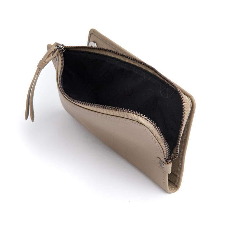Stitch & Hide Leather Slimline Wallet Penni Dusty Linen