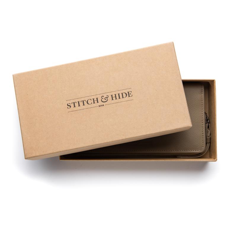 Stitch & Hide Leather Slimline Wallet Penni Dusty Linen