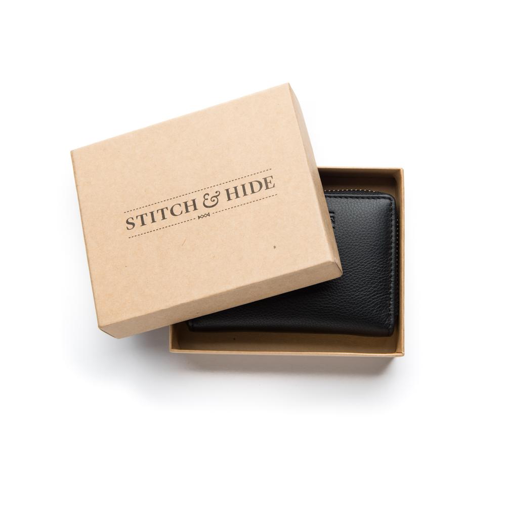 Stitch & Hide Leather Card Wallet Hunter Black