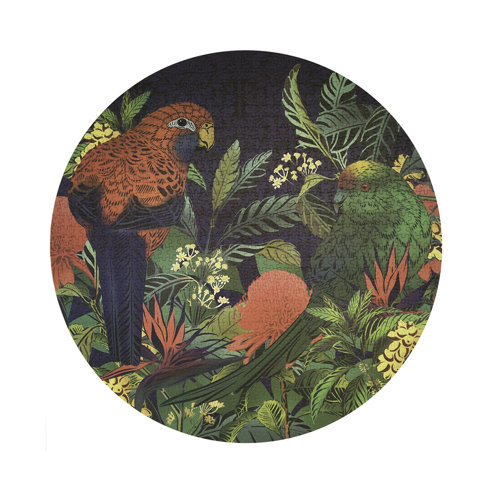 Flox 1000 Piece Round Puzzle Kākāriki and Waratah