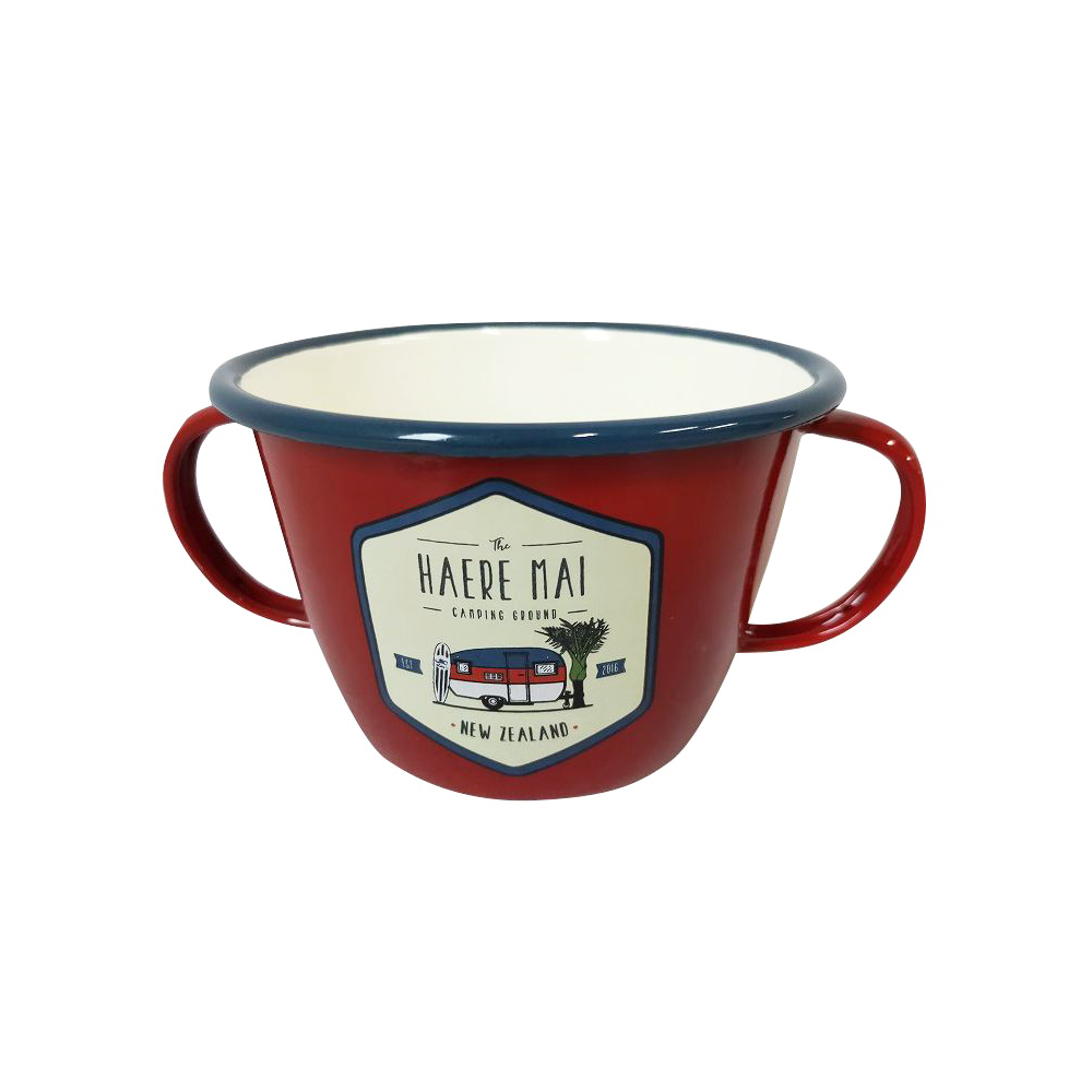 Moana Road Haere Mai Enamel Two Handed Mug Bowl