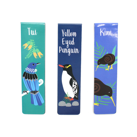 New Zealand Magnetic Bookmarks Native Birds Set of 3