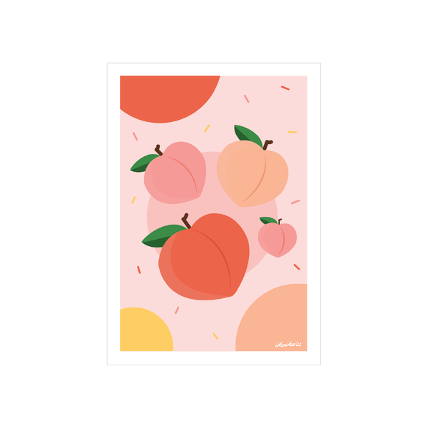 Iko Iko A4 Art Print Party Peach