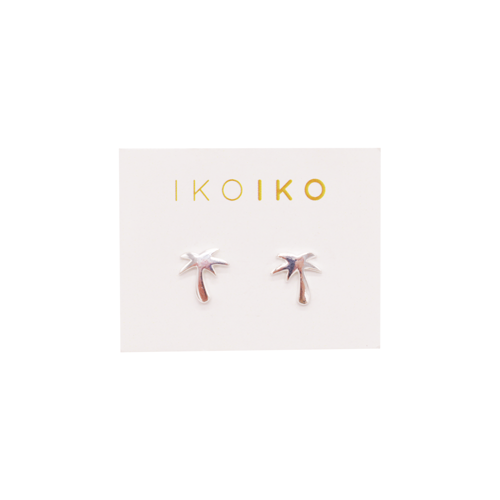 Iko Iko Studs Palm Tree Silver