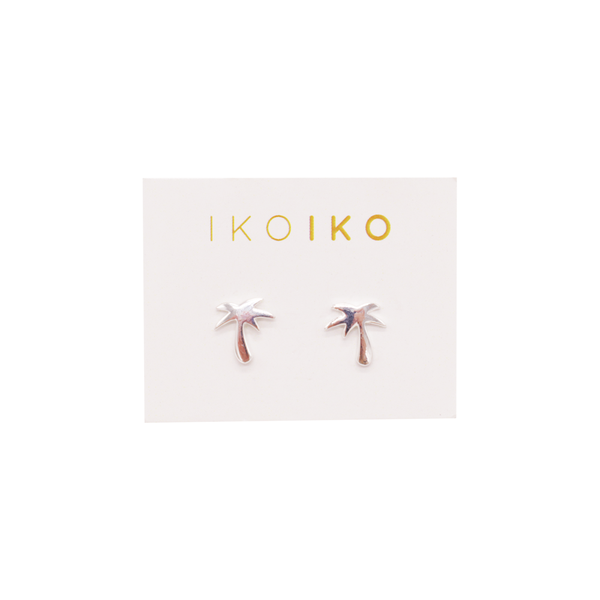 Iko Iko Studs Palm Tree Silver