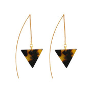 Penny Foggo Earrings Tortoiseshell Gold Threads Triangle