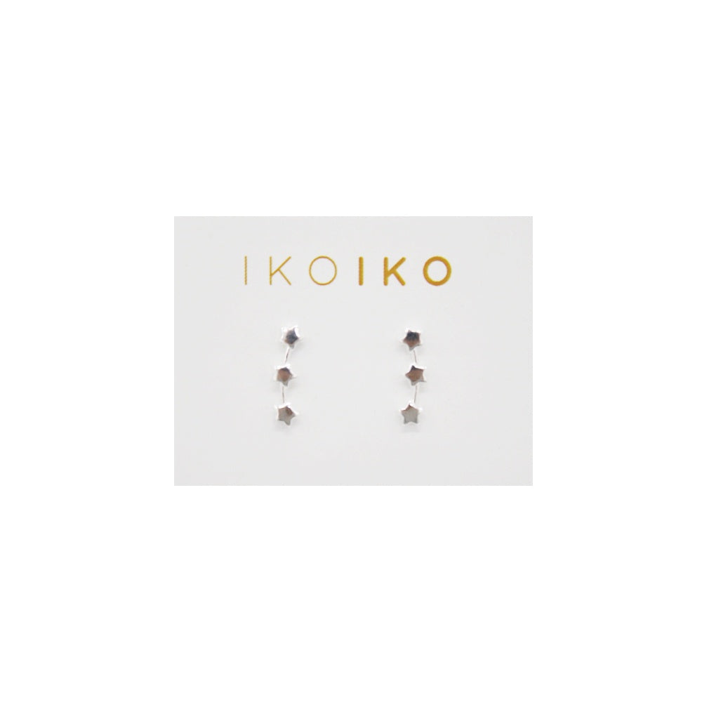 Iko Iko Studs Row of Three Stars Small