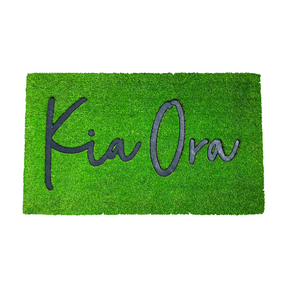 Moana Road Doormat Kia Ora Grass Green