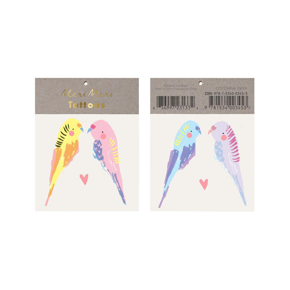 Meri Meri Tattoos Budgie