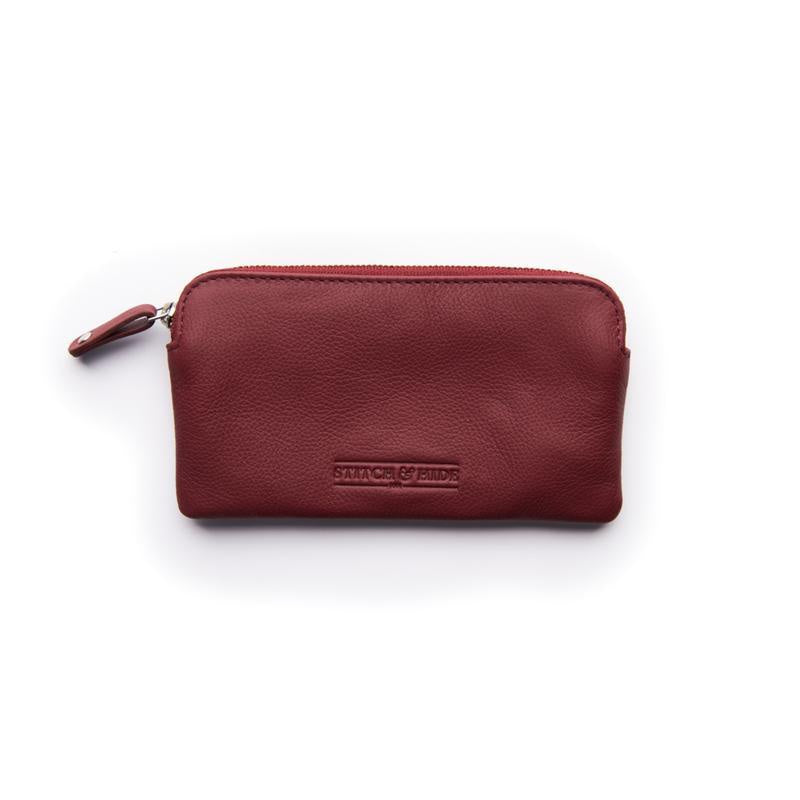 Stitch & Hide Leather Lucy Pouch Cherry