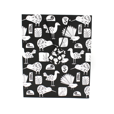 New Zealand Black and White Bird Gift Bag Large