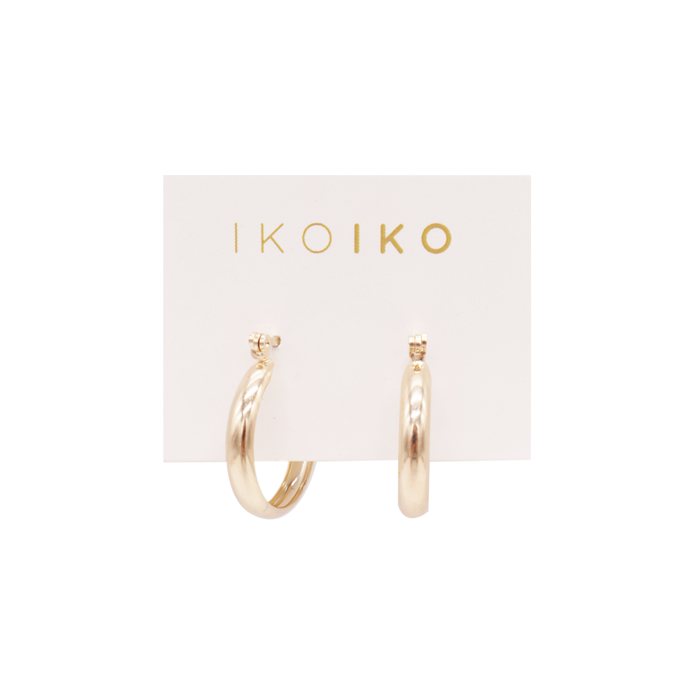Iko Iko Earrings Hoop with Clasp Gold