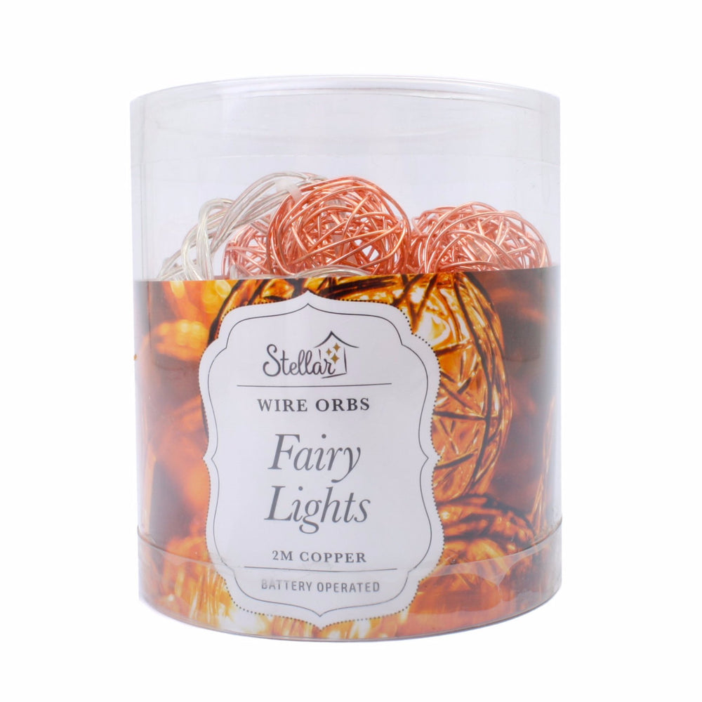 LED Woven Wire Orbs Fairy Lights Copper
