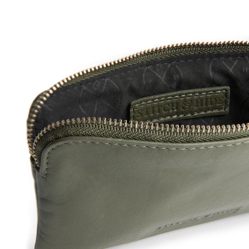 Stitch & Hide Leather Lucy Pouch Olive