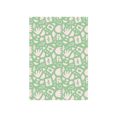Iko Iko Abstract Card Leaf Green Pink