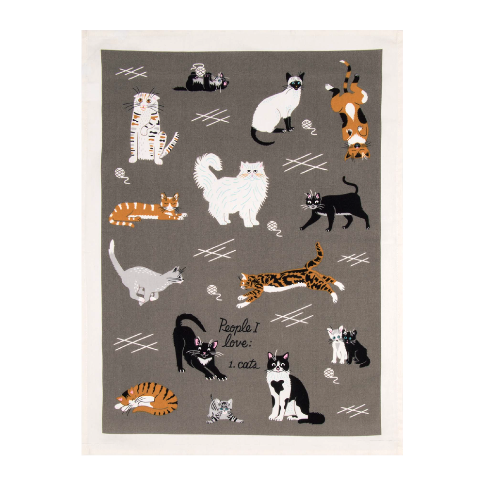 Blue Q Tea Towel People I Love Cats