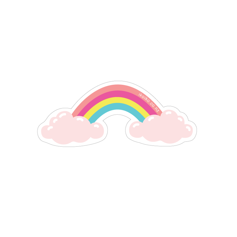 Iko Iko Fun Size Sticker Rainbow with Clouds