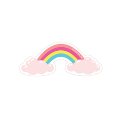 Iko Iko Fun Size Sticker Rainbow with Clouds