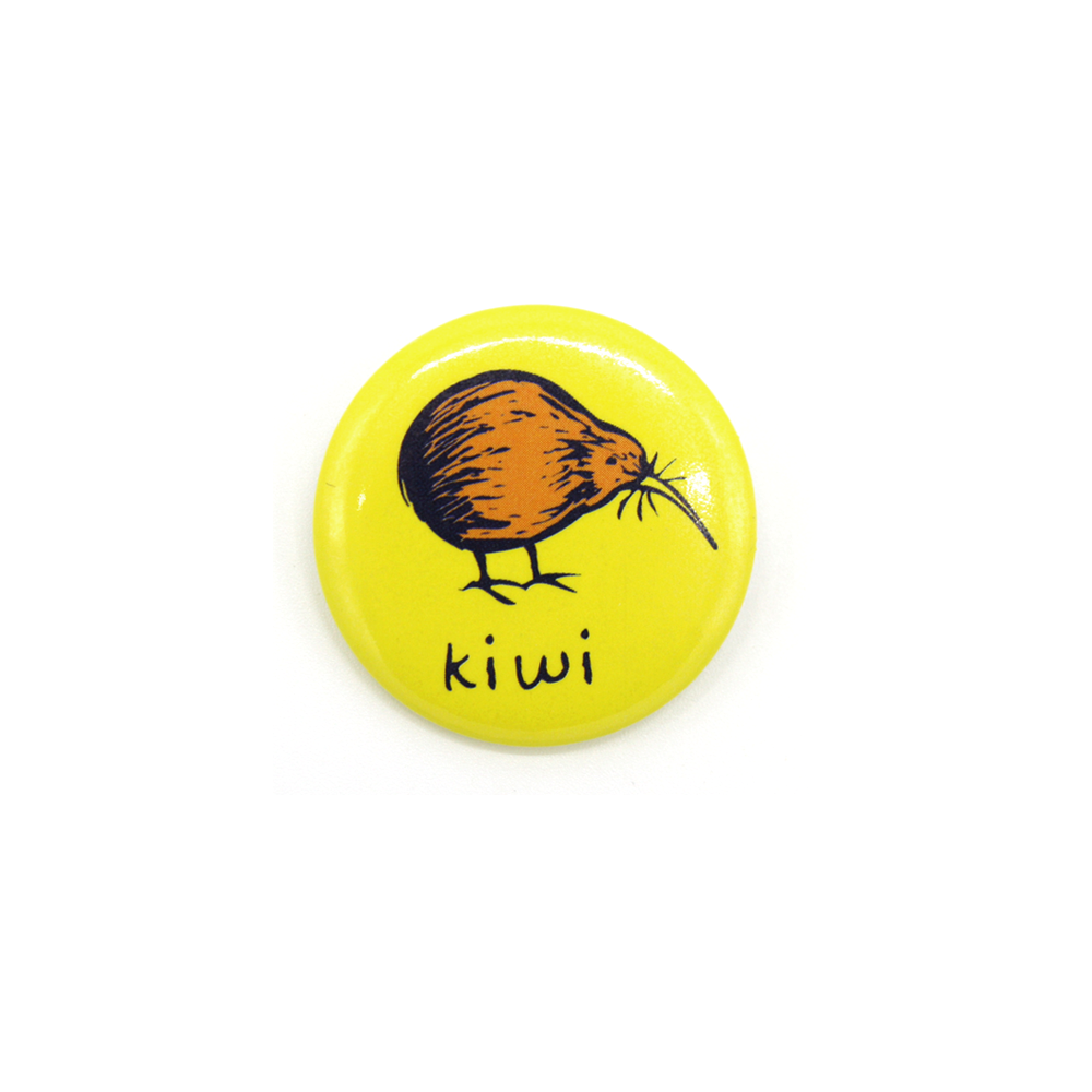 Nz Badge Yellow Kiwi