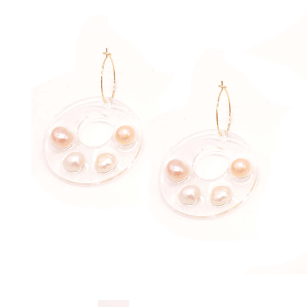 Penny Foggo Handmade Earrings Circle Pearl