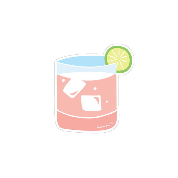 Iko Iko Fun Size Sticker Pink Gin with Lime