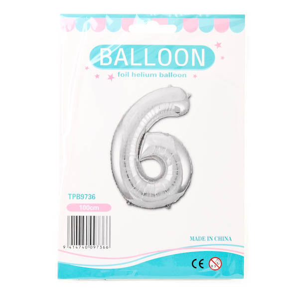 Foil Number Balloon Silver