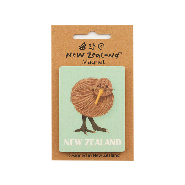 New Zealand Wooden Magnet Kiwi Blue