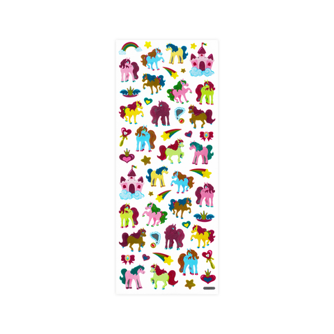 Shiny Metallic Stickers Colourful Ponies