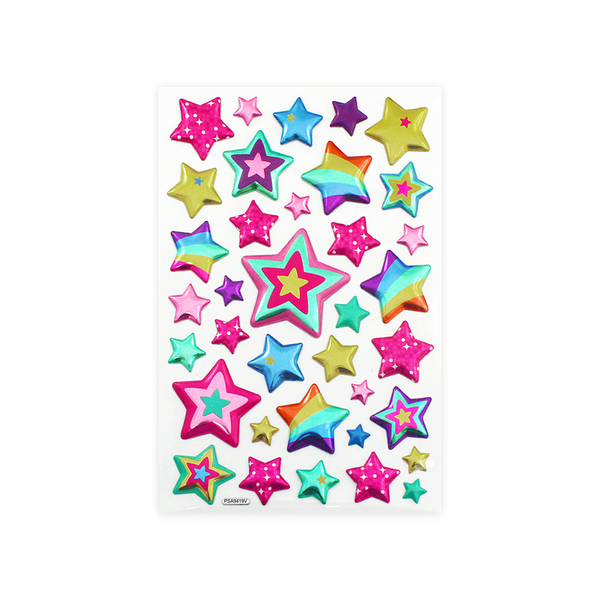Super Puffy Sticker Rainbow Stars