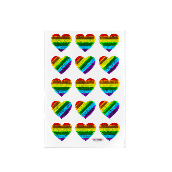 Rainbow Heart Puffy Stickers