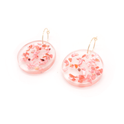 Penny Foggo Handmade Earrings Circle Pink Shell Sprinkles