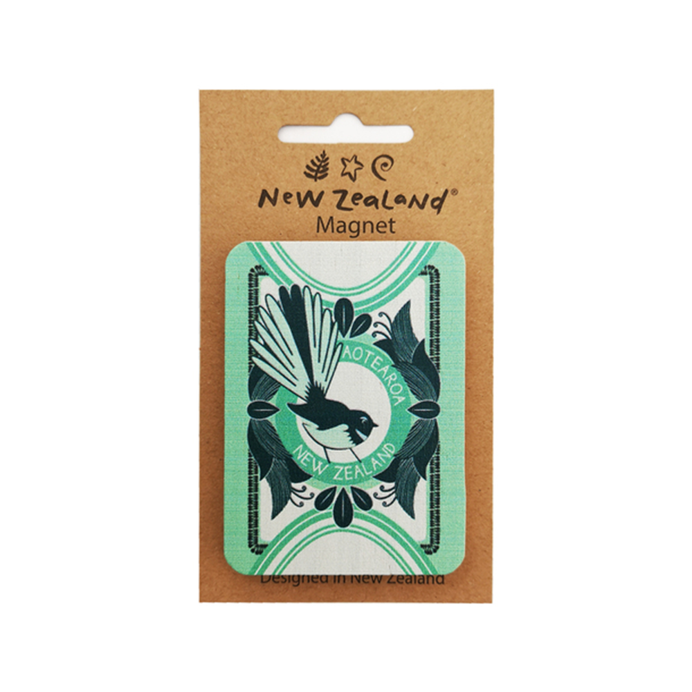 New Zealand Wooden Magnet Piwakawaka Fantail