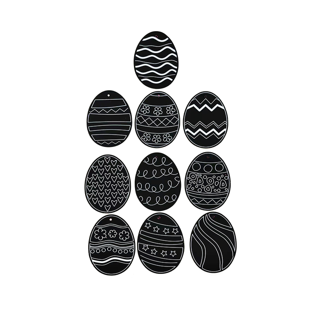 Scratch Art Easter Egg Decorations Pack of 10