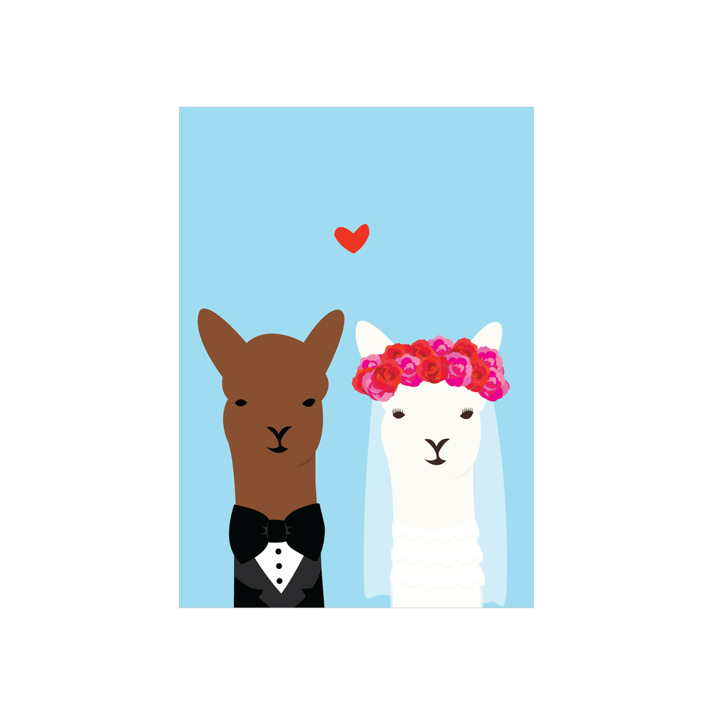 Alice Berry X Iko Iko Card Mr and Mrs Llama