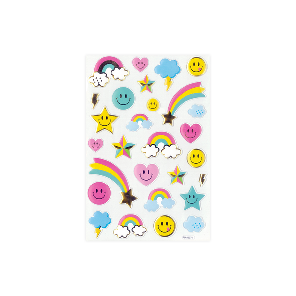 Puffy Smiley Rainbow Weather Stickers