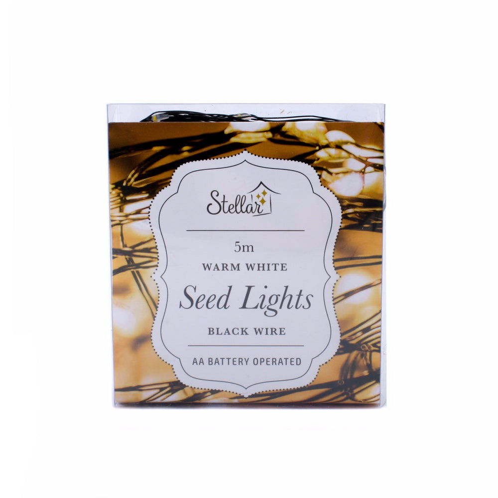 LED Wire Seed Light String Warm White 5m Black