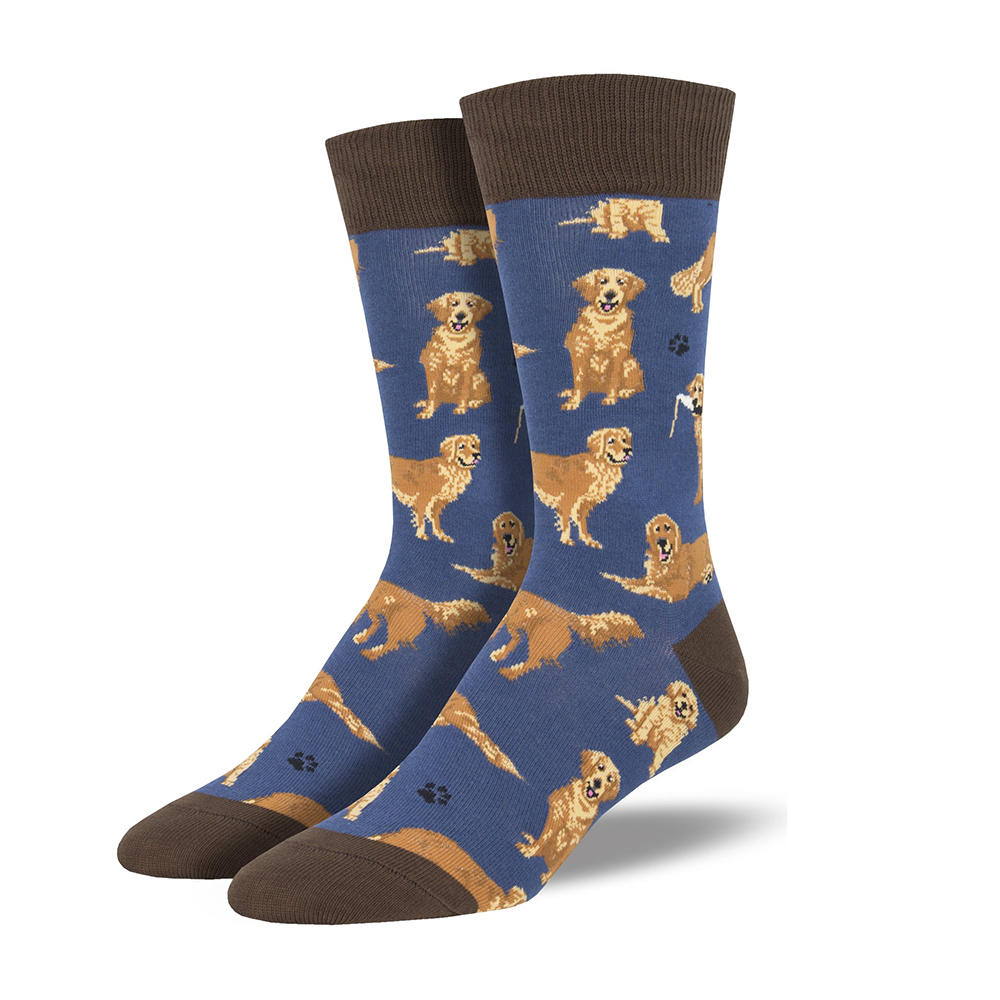 Socksmith Men's Socks Golden Retrievers Blue