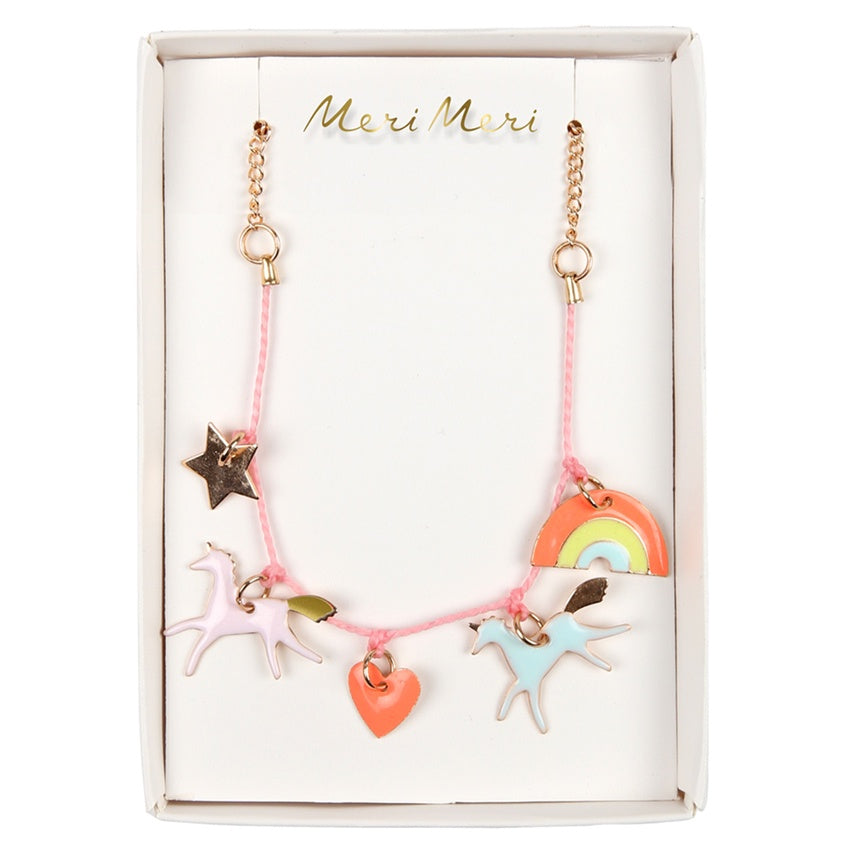Meri Meri Necklace Enamel Charm Unicorn