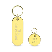 Keychain and Pet Tag Set Cat Person