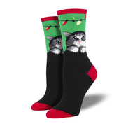 Socksmith Socks Women's Christmas Socks Purrty Lights Green