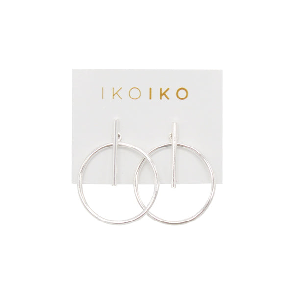 Iko Iko Studs Circle and Bar Silver