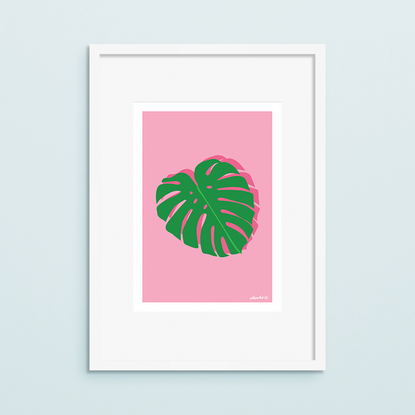 Iko Iko A4 Art Print Tropical Monstera Leaf