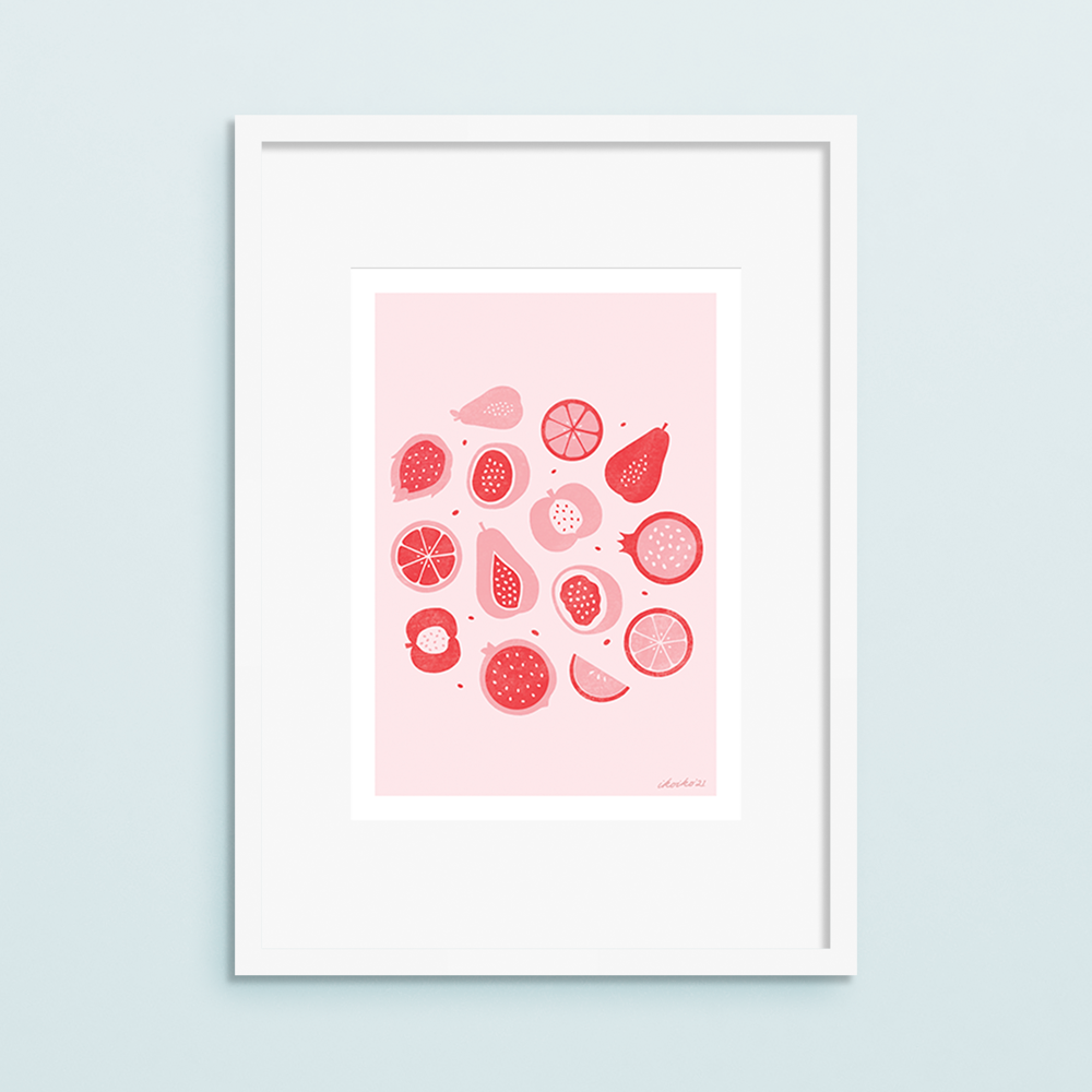 Iko Iko A4 Art Print Talula Fruits Pink