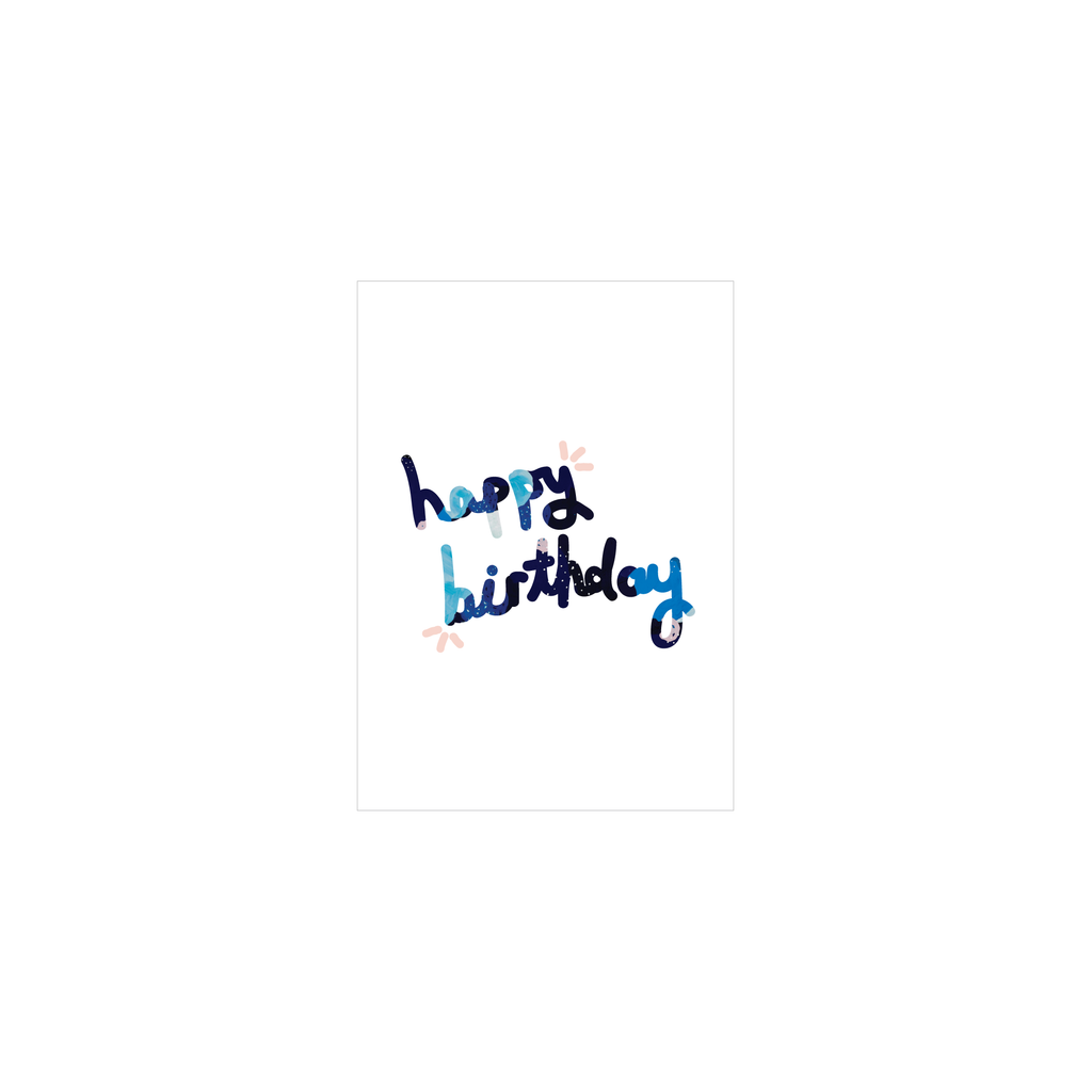 Alice Berry X Iko Iko Mini Card Happy Birthday Blue