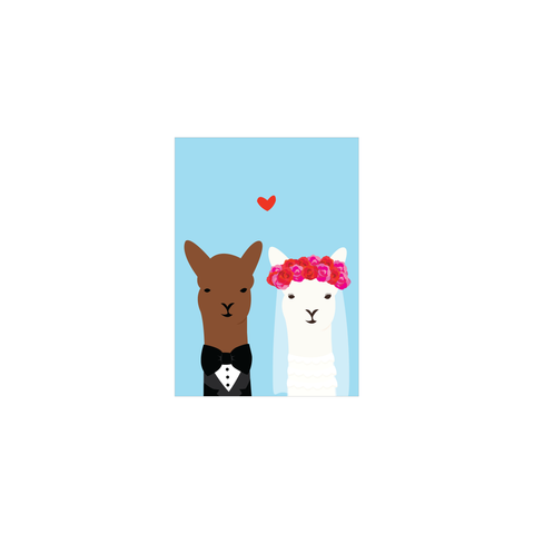 Alice Berry X Iko Iko Mini Card Mr and Mrs Llama