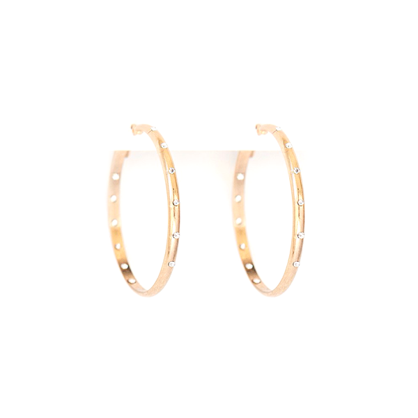 Antler Earrings Diamante Hoops Gold