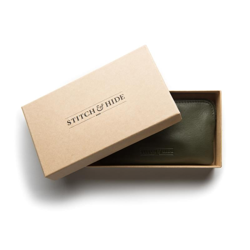 Stitch & Hide Leather Lucy Pouch Olive