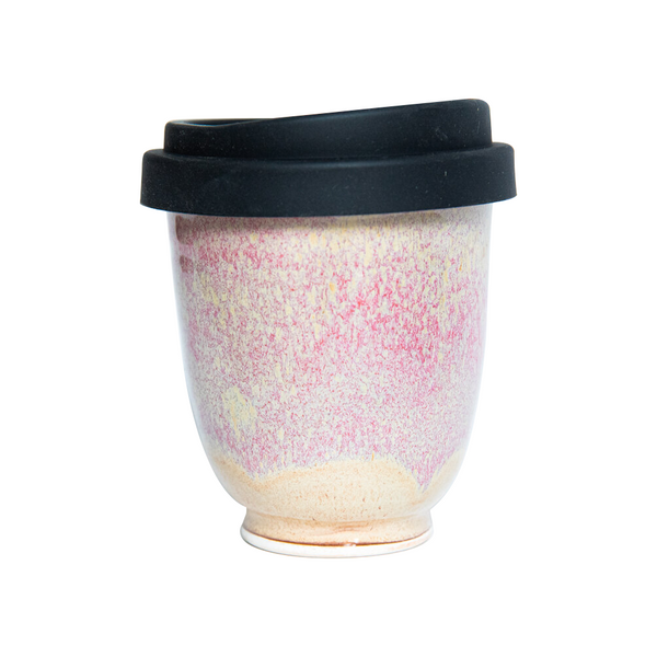 Westcoast Stoneware Reusable Cup Washout Dusty Pink and Beige