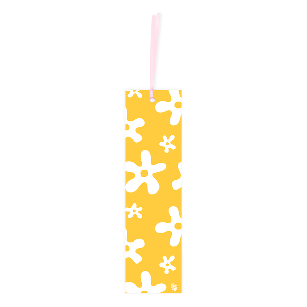 Iko Iko Double Sided Bookmark Flower Splat/Check Yellow