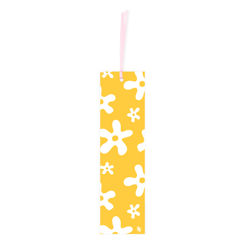 Iko Iko Double Sided Bookmark Flower Splat/Check Yellow